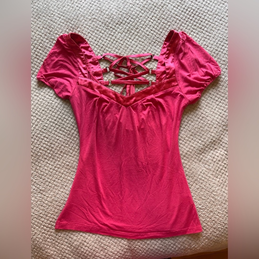 pink satin princess top